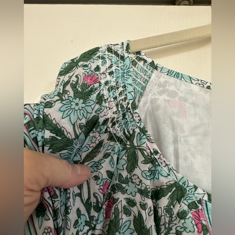 Talbots Green Floral Poplin Midi Dress - Picture 5 of 10